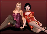 3D SexVilla Screenshot of two asian dressed girls