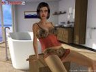 3D SexVilla 2 Screenshot of a girl spreading legs in sexy underwear